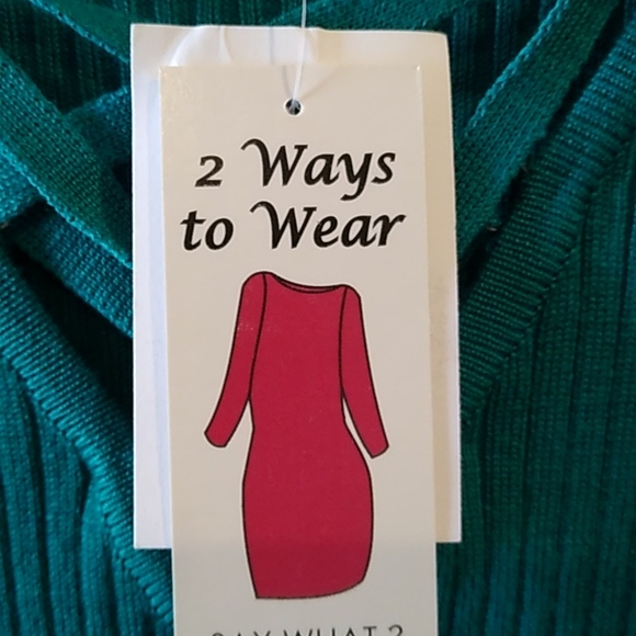 NWT Green Body Con Sweater Dress by Say What, size L - Picture 3 of 13